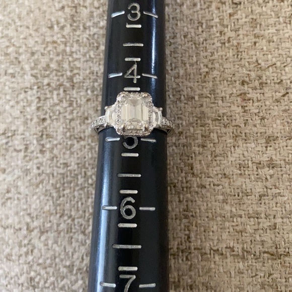 🪞 TACORI Diamond Engagement wedding Emerald Cut 18k Gold Ring - Picture 15 of 17